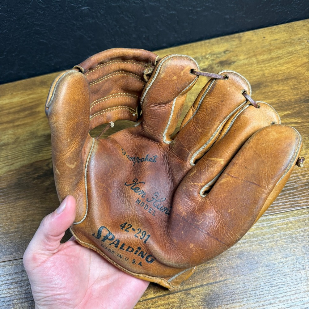 Spalding‎ Ken Hunt 42-291 Brown Leather Baseball Glove Mens Right Hand Throw